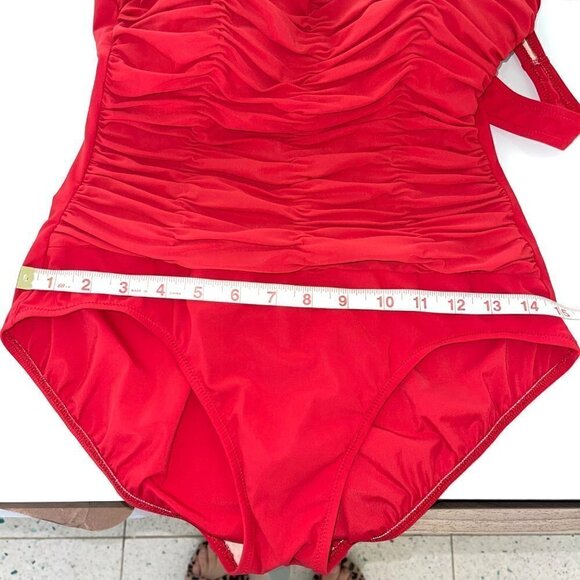 Diva By Rachel Pappo Swimsuit Womens Size 12 One Piece Ruched Made In Romania - Picture 8 of 12